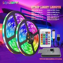 LQHZMYY RGB 5050 LED燈條，自黏式背景牆燈，AAA電池遙控控制，5V低壓USB供電，1M 2M 3M 5M 10M 15M 20M 30M 40M，適用於遊戲、電視電腦背景氛圍、居家臥室節日裝飾 - 彩色 - 查看 3