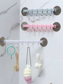 1/23pcs Bathroom Toilet Storage Rack, Suction Cup Hook Rack, Corner Hook Rack, 6 Kitchen Hooks, Bathroom Hooks, Corner Hooks, No-Damage Hooks, Hat Hooks, Towel Hooks, Miscellaneous Hooks - Multicolor - View 8