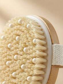 1pc Bath Body Brush, This Natural Dry Brush Helps Purify Lymphatic System, Improve Dry Skin, Reduce Cellulite, And Promote Blood Circulation. Made With Natural Bristles And Massage Knot Design - Multicolor - View 3