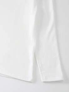 2件組女款保暖發熱內衣套裝，圓領上衣 + 長褲，冬季底層保暖上衣與內搭褲 - 白色 - 查看 6