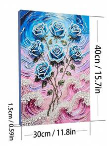 30*40cm Frameless Canvas Colorful Pearl Painting, DIY Rhinestone Sticker Decor Art. High Gloss Round Pearl Beads, Thickened Waterproof Printed Canvas. Suitable For Parents And Children And Team Building Activities Stress Relief Craft, Home Leisure DIY Decoration - A - View 6