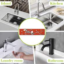 1pc Halloween Skull Pattern Sink Faucet Absorbent Mat, Drainage Mat, Suitable For Kitchen, Bathroom Sink, Countertop, Drainage Mat, Diatomaceous Earth Material, Trimmable, Quick-Dry Mat - Multicolor - View 8