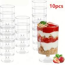 10Pcs /20pcs/40pcs/50pcs 120ml Mini Clear Dessert Cups, Mousse Cups, Pudding Cups, Fruit Ice Cream Cups, Perfect For Mousse, Pudding, Tiramisu And Other Desserts, Suitable For Parties, Weddings, Birthdays And Holiday Celebrations - Hand Wash Only - Multicolor - View 11