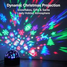 USB Plug & Play Christmas Projection Light 2-In-1 Night Light, Snowman, Reindeer, Christmas Tree Pattern Holiday Party Atmosphere Decorative Light - Multi-color light - View 4
