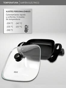 RCA Sartén Eléctrico con Temperatura Ajustable RC-3030C - Negro - Ver 8