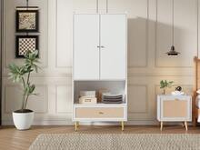 2 Door Wardrobe - White And Natural - 80 X 48 X 175 Cm - Natural and White - View 5