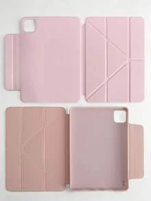 Y型磁吸扣保護殼 粉色，適用於 iPad 10.2/10.9 (Air4-Air8)/10代/(A16) 11吋 11代 2025款，多折多角度支架，磁吸閉合，矽膠軟殼全包覆，防摔耐磨，內層蜂巢散熱，無筆槽，PU皮革+TPU材質 - 粉色 - 查看 9