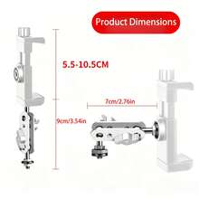 1‑2Pcs White Clip‑On Camera Bracket, Multi‑Angle Rotatable Adjustable Mount, No‑Drill Installation For Security Cameras - Multi-color - View 3