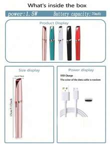 AXH Women's Electric Eyebrow Trimmer, Eyebrow Shaping Pen, Facial Hair Remover, Automatic Eyebrow Razor, Pocket Knife - Multicolor - View 8