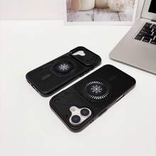 Breathable Heat Dissipation Magnetic Phone Protective Hard Case Compatible With IPhone 11 12 12 Pro Max 13 14 14 Pro Max 15 15 Pro Max 16 16 Pro Max 16e 17e 17 Pro Max Air 18 Pro 18 Pro Max - Black - View 2