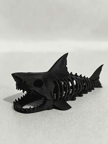 New 3D Printed Shark Skeleton Aquarium Decoration, Mini Fish Tank Decor, Animal Hiding Cave, Shark Fossil Hideout Fish Tank Landscaping, Suitable For Various Sizes Of Fish Tanks - Happy Aquarium - View 4