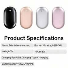 1PC Double-Sided Heating USB Fast Charging Hand Warmer, Portable Pocket Hand Warmer For Outdoor Sports, Home, Office, Winter Heating Essential - Winter Gift 1200/2400mAh - Multicolor - View 7