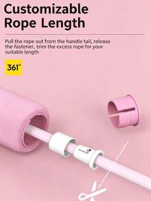 361degree 1pc Unisex Pink Adjustable Steel Wire Ball Bearing High‑Speed Smooth Rotation Tangle‑Free Durable Sporty Racing Speed Jump Rope For Cardio Fitness Gym Home Workout Speed Training - Multicolor - View 6