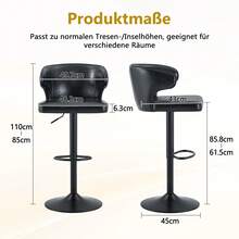 Seating for Dining pour la maison, noir, pu, 49 x 45 x 110 cm - Noir - Voir 4