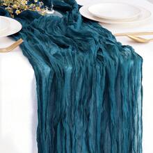 1pc Cheesecloth Table Runner, Semi-Transparent Gauze Tablecloth, Bohemian Or Rustic Style Wedding Table Decor, Suitable For Wedding Decoration, Arch Drapery, Bridal Shower, Holiday Party Decor - Multicolor - View 29
