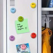 1/8pcs Smiling Face Glass Fridge Magnets, Cartoon Smiling Face Fridge Magnets, Cute Style Fridge Magnets, Decorative Fridge Magnets, Cute Office Kitchen Fridge Magnets, Suitable For Kitchen, Office And Home Decor, Fun Fridge Decoration, Exquisite Gift - Multicolor - View 4
