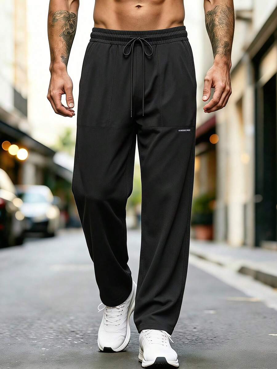 Men's Casual Sweatpants, Loose Straight-Leg Fit, Available In Multiple Colors. Sports - Black - View 1
