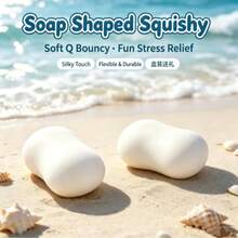 Soap‑Shaped Squishy Fidget Toy Set, Realistic Simulation Building Block Style Squeeze Toy, Soft Decompression Venting Sensory Toy, Stress & Anxiety Relief Toy For Desktop Party Casual Play - Multicolor - View 6