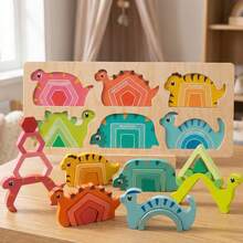 Premium Wooden Dinosaur Construction Kit - STEM Educational Engineering Toy For Kids 4-8 - Physics Balance Strategy Game - Birthday & Easter Gift - Multicolor - View 10