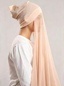 1pc Instant Jersey Hijab With Undercap, Silky Soft, Breathable Chiffon Material, Hijab With Jersey Undercap, Suitable For Daily Wear, Festivals, Prayers, And Pilgrimages For Dress - Multicolor - View 21