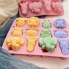 1 Pack Animal Silicone Molds For Chocolate Candy Jelly Cute Panda Lion Elephant Hippo Shapes Versatile DIY Tools For Cake Decorating Soap Candle Making Ice Cubes - Multicolor - View 7
