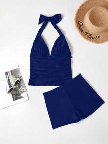 Women Tankinis - Navy Blue - View 4