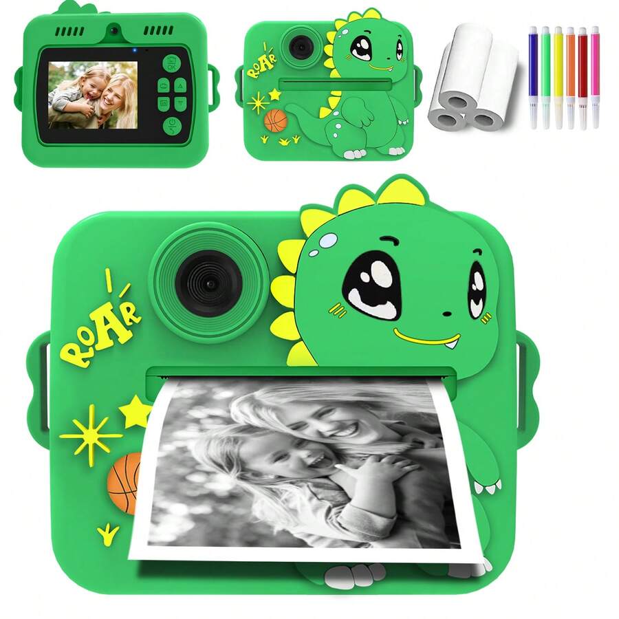 Instant Print Camera, Suitable For All Ages And Genders, Multi-Functional Portable Camera With Photo, Video, And Photo Printing Functions, Most Creative Birthday, Christmas, New Year Gift For Family, Friends, Partners - Mint Green - View 1