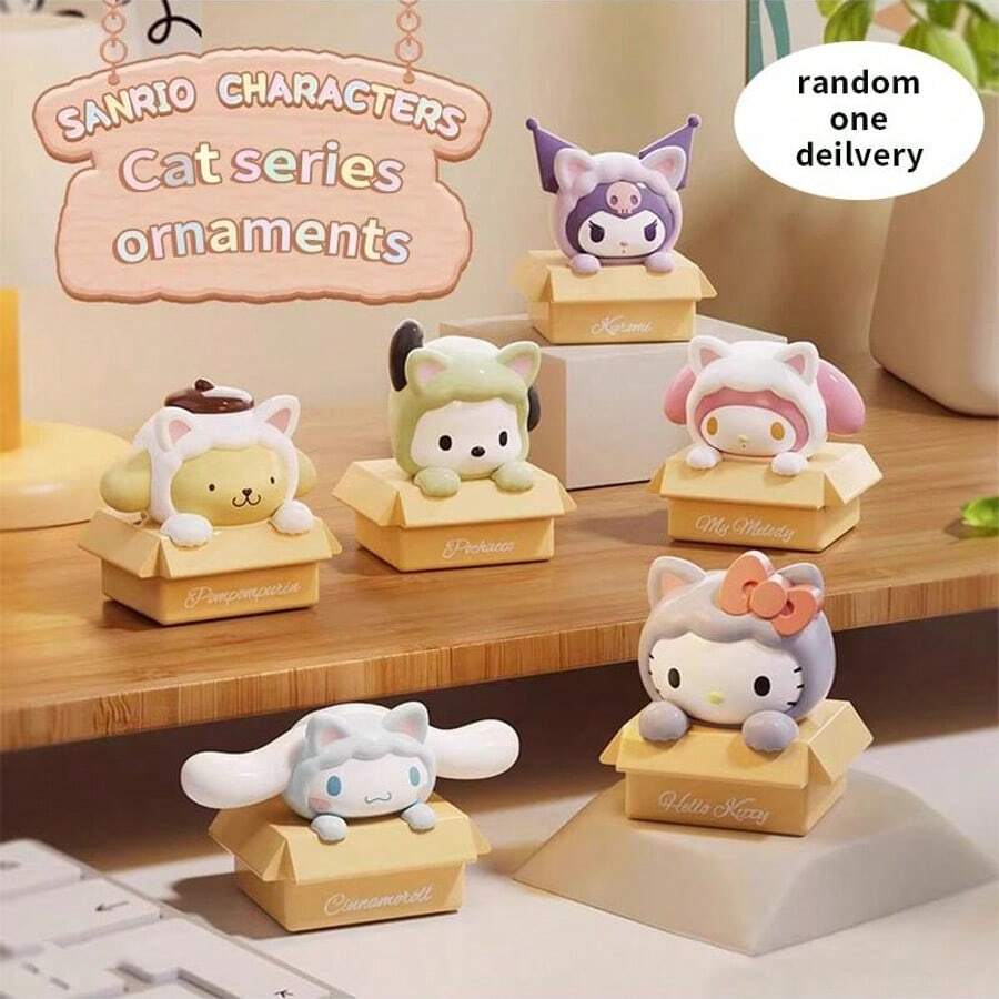 Sanrio Cartoon Plush Blind Box - 1 Random Style | Cute Cat Plush Doll | Cute & Humorous Design | Perfect Gift For Girls | Holiday/Birthday Gift Mystery Box
