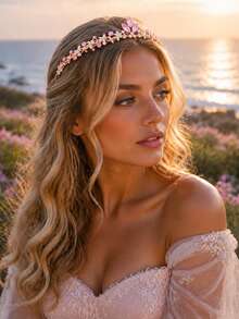 KOVLYNE 1pc Luxury Crystal Crown, Gold Rhinestone Bridal Headband, Elegant Sparkling Crown Hair Accessory, Suitable For Wedding, Graduation Prom And Party - Multicolor - View 11