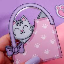 Cute Cat Tote Bag Themed Quiet Book DIY Handmade Craft Kit, Kitten Home Care Role Play Game, Children's Pet Enlightenment Educational Toy, Birthday Gift - Multicolor - View 3