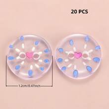 10/20/30/45/60 PCS 1.2cm Creative Cartoon Colorful Transparent Round Two-Hole All-Season Buttons, Suitable For Clothing Accessories, Dresses, Jackets, Shirts, Sweaters DIY Accessories, Dolls, Phone Case Decorations - Colorful Round - View 41
