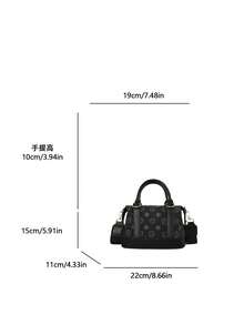 New Vintage Allover Print Women's Handbag Large Capacity Women's Bag With Detachable Shoulder Strap PU Leather Shoulder Bag/CrossbodyBag - Black - View 11