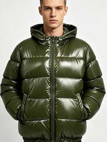 Men Down Coats - Army Green - View 1