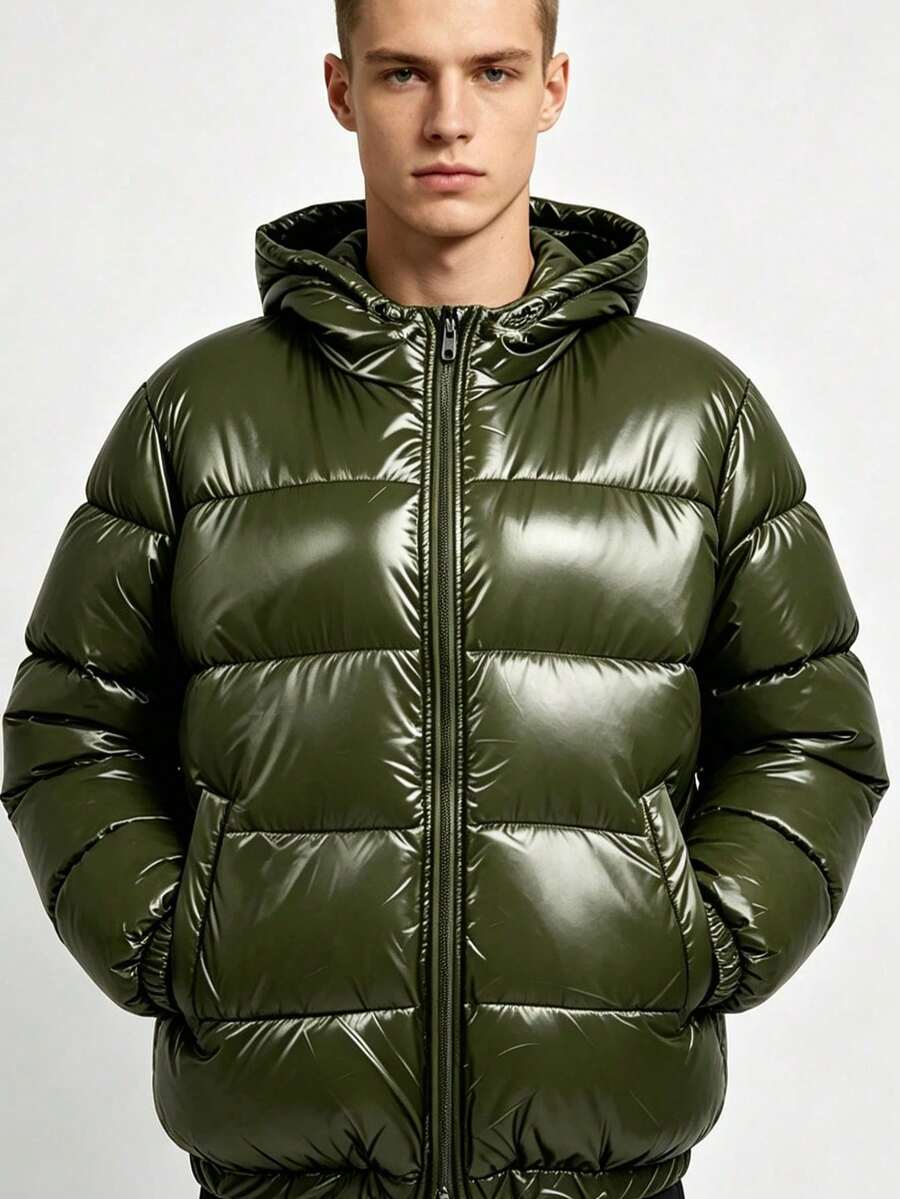 Men Down Coats - Army Green - View 1