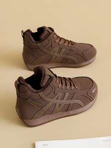 Women's Casual Sports Shoes With Thermal Lining - Coffee Brown - View 3
