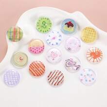 10/20/30/45/60 PCS 1.2cm Creative Cartoon Colorful Transparent Round Two-Hole All-Season Buttons, Suitable For Clothing Accessories, Dresses, Jackets, Shirts, Sweaters DIY Accessories, Dolls, Phone Case Decorations - Colorful Round - View 3