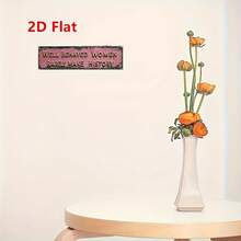 2D Flat 1pc Vintage Pink "Rarely Do Women Create History With Gentleness And Elegance" Sign, Rustic Wall Plaque, Suitable For Garage, Farmhouse, Office Home Decor - Multicolor - View 4