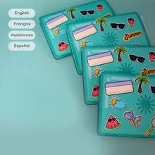 Flip Laptop Shaped Portable Quiet Book DIY Handmade Toy, Kids Travel Simulation Office Game, Car Ride & Airport Waiting Time Killer, Highly Attractive Handmade Decor Gift - Multicolor - View 6