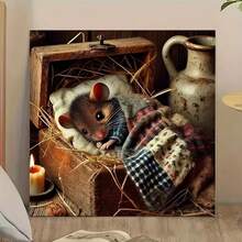 1PC DIY 5D Diamond Painting Kit Mouse Pattern - Round Full Diamond Art Mosaic Craft, Home Wall Decor, Frameless - No Frame - View 4