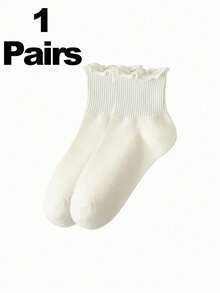 1/3/6 Pairs Rolled Edge Thin Socks, Cute & Fashionable Women's Rolled Edge Socks, Suitable For Spring And Autumn - Multicolor - View 12