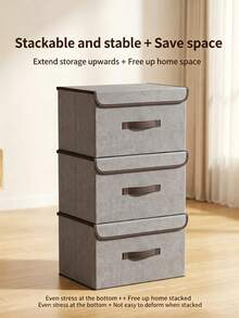 1pc Fabric Double Layer Double Drawer Storage Box, Washable Drawer-Style Underwear & Panties Organizer - Dark Grey - View 6