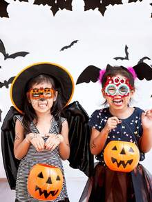 8 buah Kacamata Kertas Dekoratif Halloween, , Laba-laba, Hantu, Kacamata Kertas Lucu untuk Pesta dan Foto - MultiWarna - View 5