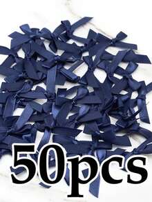 (50pcs/Pack) 4cm Ribbon Bows, Multiple Colors Available, Suitable For Gift Decoration And Hair Accessories Making, Valentine's Day Gift - A - View 3