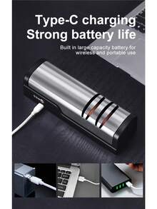 JFBONIN Electric Knife Sharpener 2-Speed Adjustable One-Touch Start Suitable For Kitchen Knives And Tools - Silver - View 6