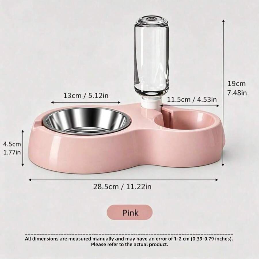 Mangkuk Terintegrasi untuk Memberi Makan dan Minum Hewan Peliharaan dari Baja Tahan Karat, Cocok untuk Kucing, Anjing, Kelinci, dan Hewan Peliharaan Lainnya Ukuran Kecil dan Sedang - 500ml - View 1
