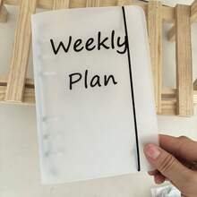 A6 DIY Binder Weekly Plan Cover, 7pcs Zipper Bags, Weekly Sleeves, Journal Collect Book - Multicolor - View 6