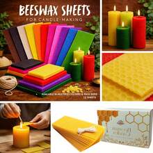Set 12 Lembar Lilin Lebah Berwarna-warni, 12 Warna Bahan Pembuatan Lilin DIY Buatan Tangan, Bahan Baku Lilin Aromaterapi Buatan Sendiri - Tablet lilin lebah 12 warna - View 7