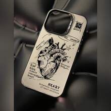 Apple Phone Case Laser Sketch Heart - 透黑 - 查看 3