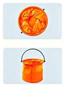 Foldable Bucket With Handle, Mini Collapsible Beach Bucket, Pencil Washing Bucket, PVC Paint Bucket, Multi-Functional Collapsible Fishing Bucket, Suitable For Outdoor Use, Gardening Watering, Cruise Cleaning, Camping, Travel, Beach, Pool, Picnic Essentials - A - View 8