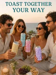 Personalized Can Cooler, Custom Neoprene Drink Holder, Beach Bachelorette Party Favor, Standard Or Slim Can Sleeve - Multicolor - View 6